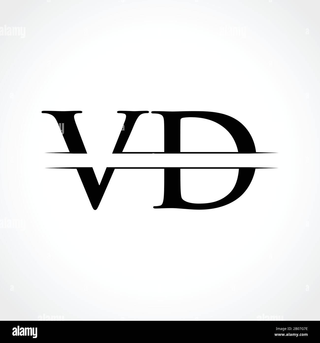Vektor-Vorlage für das Creative-Letter-VD-Logo Mit schwarzer Farbe. VD-Logo-Design Stock Vektor