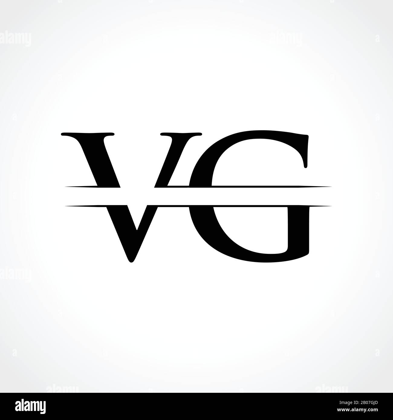 Vektor-Vorlage für Creative Letter VG-Logo Mit schwarzer Farbe. VG Logo Design Stock Vektor