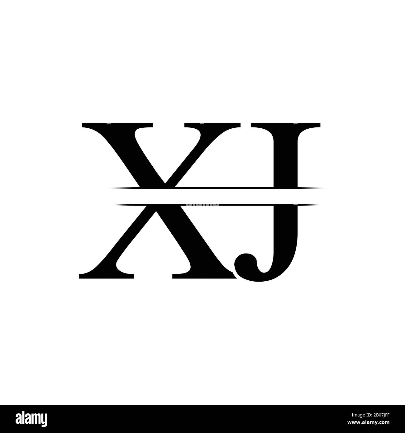 Creative Letter XJ Logo Vector Mit schwarzen Farben. Abstraktes Design Des Xj-Logos Für Verknüpfte Letter Stock Vektor