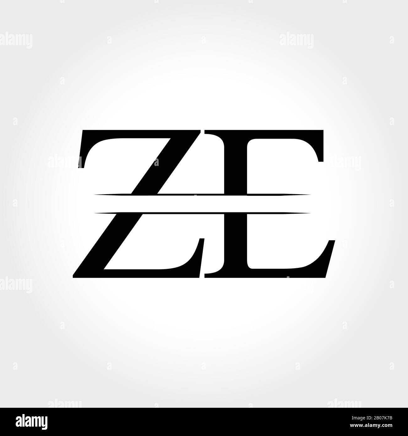 VektorVorlage für das anfängliche ZELogoDesign. Creative Letter ZE