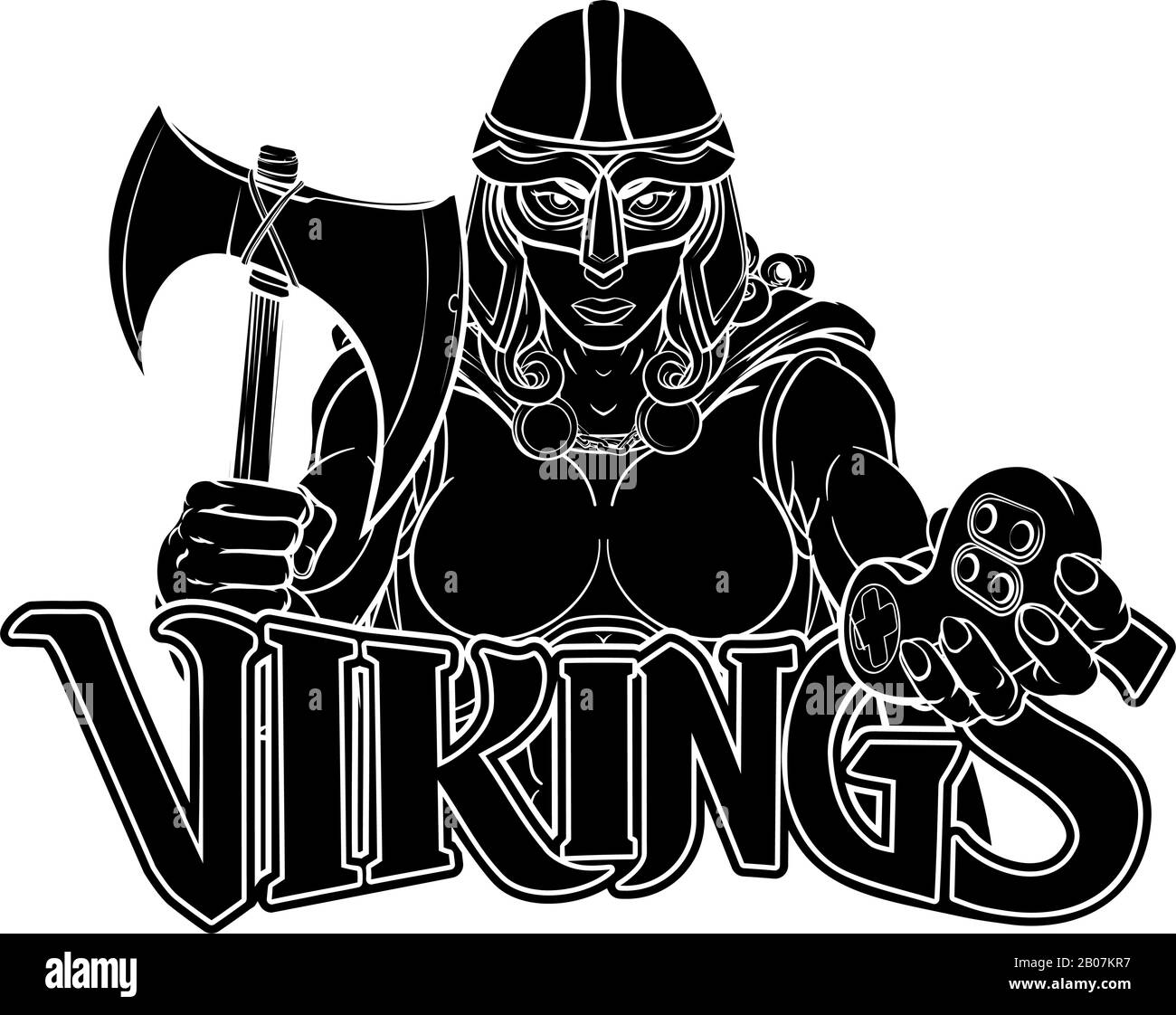 Viking Software keltischen Ritter Gamer Kriegerin Stock Vektor