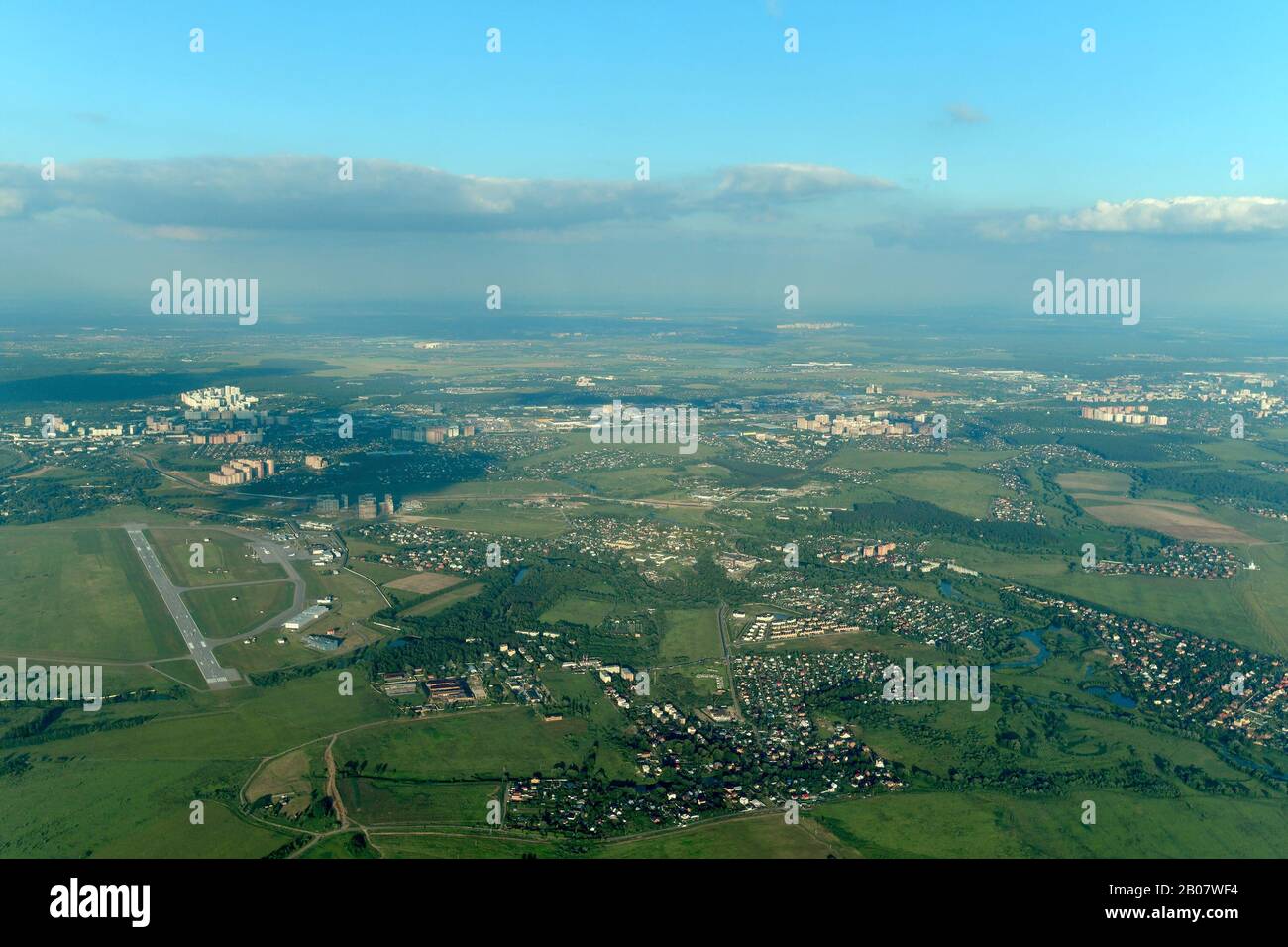 Blick auf die Region Moskau aus großer Höhe. Russland Stockfoto