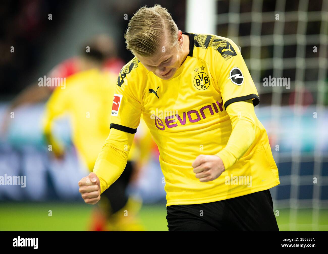 Leverkusen, 08.02.2020 Torfeier: Erling Haaland (BVB) Bayer Leverkusen - Borussia Dortmund Stockfoto