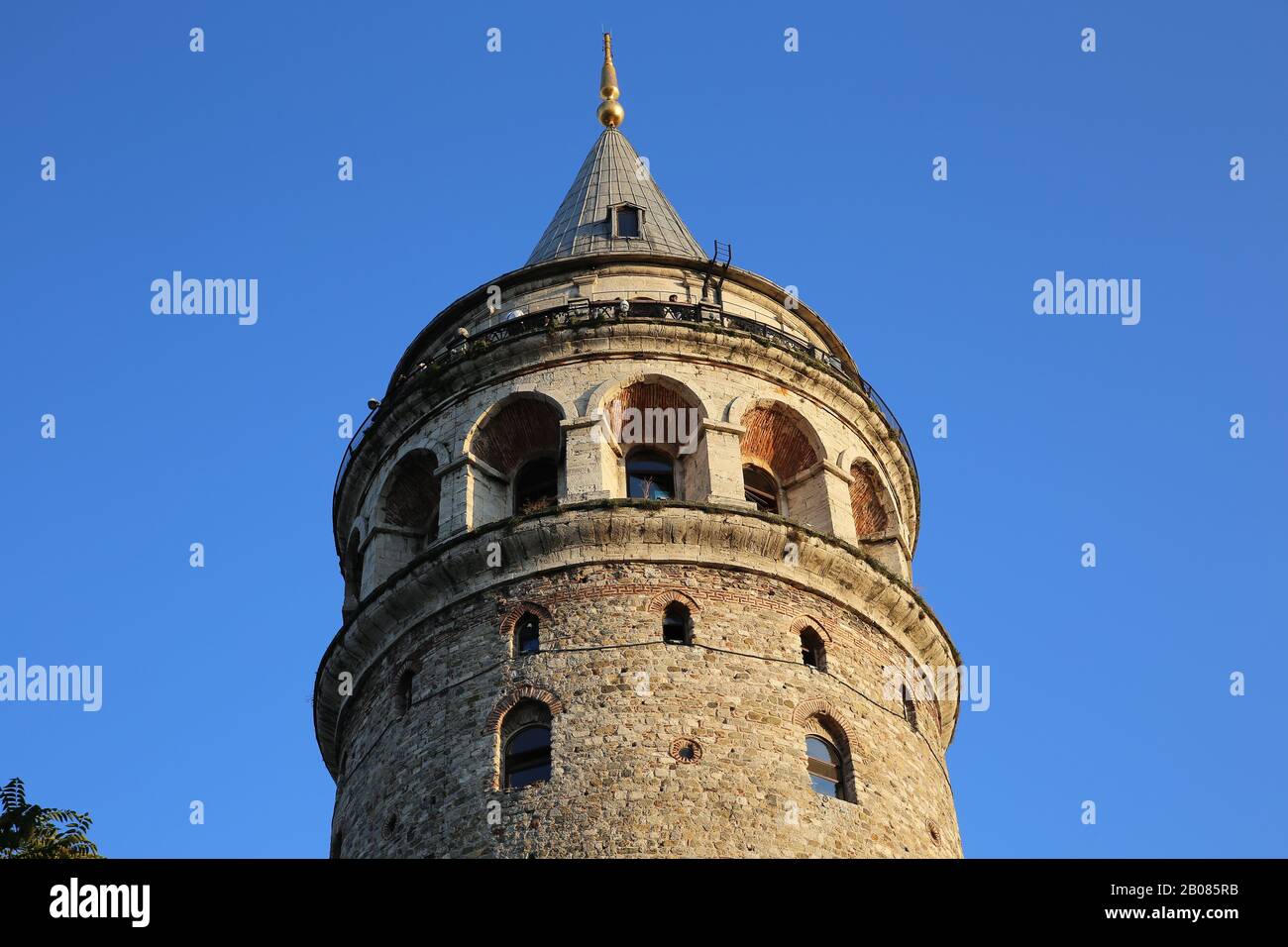 Türkei. Istanbul. Galata-Turm. 1348 neu gebaut. Romanischer Stil. Genuesische Kolonie. Stockfoto
