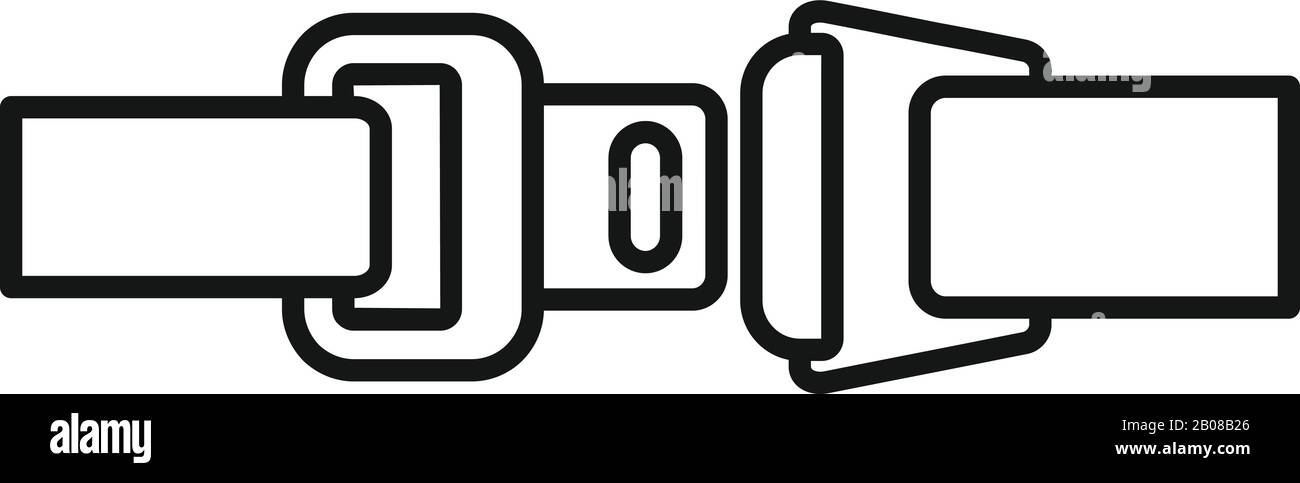 Symbol Sicherheitsgurt abstürzen. Umriß-Symbol für den Sicherheitsgurt des Sicherheitsgurts für das Webdesign, isoliert auf weißem Hintergrund Stock Vektor