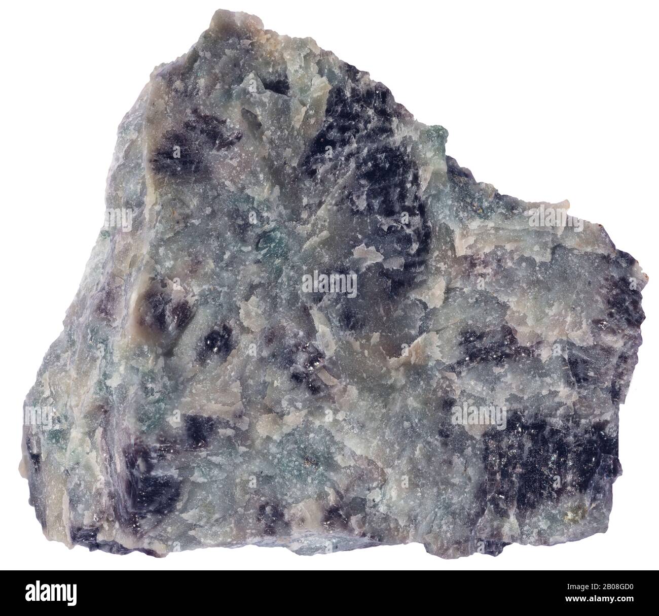 Nepthelinsyenit, Magmatic, Mt St Hilaire, Quebec Nepheline Syenit ist ein holokristallines plutonisches Gestein, das größtenteils aus Nephelin und Alkali besteht Stockfoto