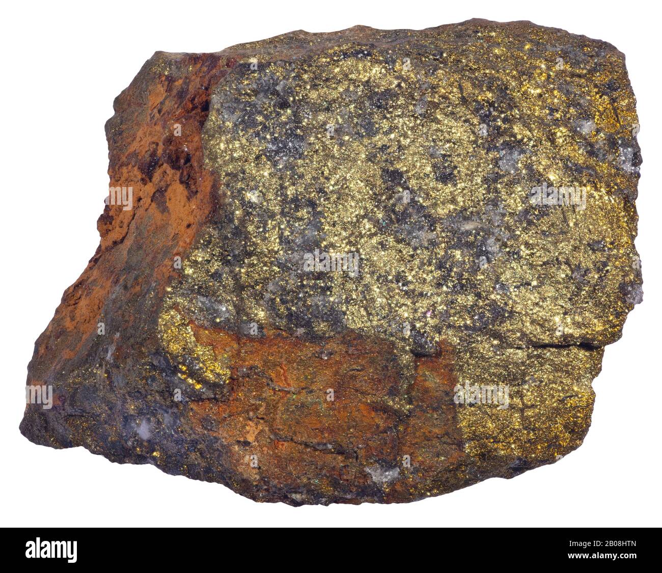 Pentlandit, Sudbury, Ontario Pentlandit ist ein bronzegelbes Mineral, das aus einem Sulfid aus Eisen und Nickel besteht und das Haupterz aus Nickel ist Stockfoto