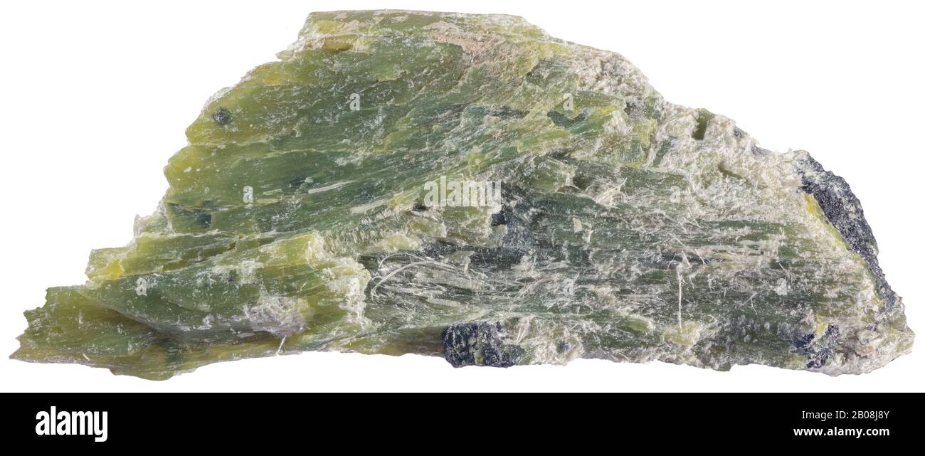 Picrolith, Estrie, Quebec Picrolith ist eine dunkelgrüne, graue oder braune Fasersorte von Serpentin. Stockfoto