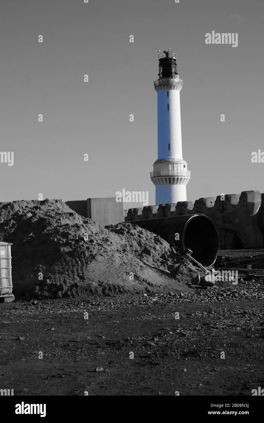 Aberdeen Lighthouse, Black and White/Color Blend Stockfoto