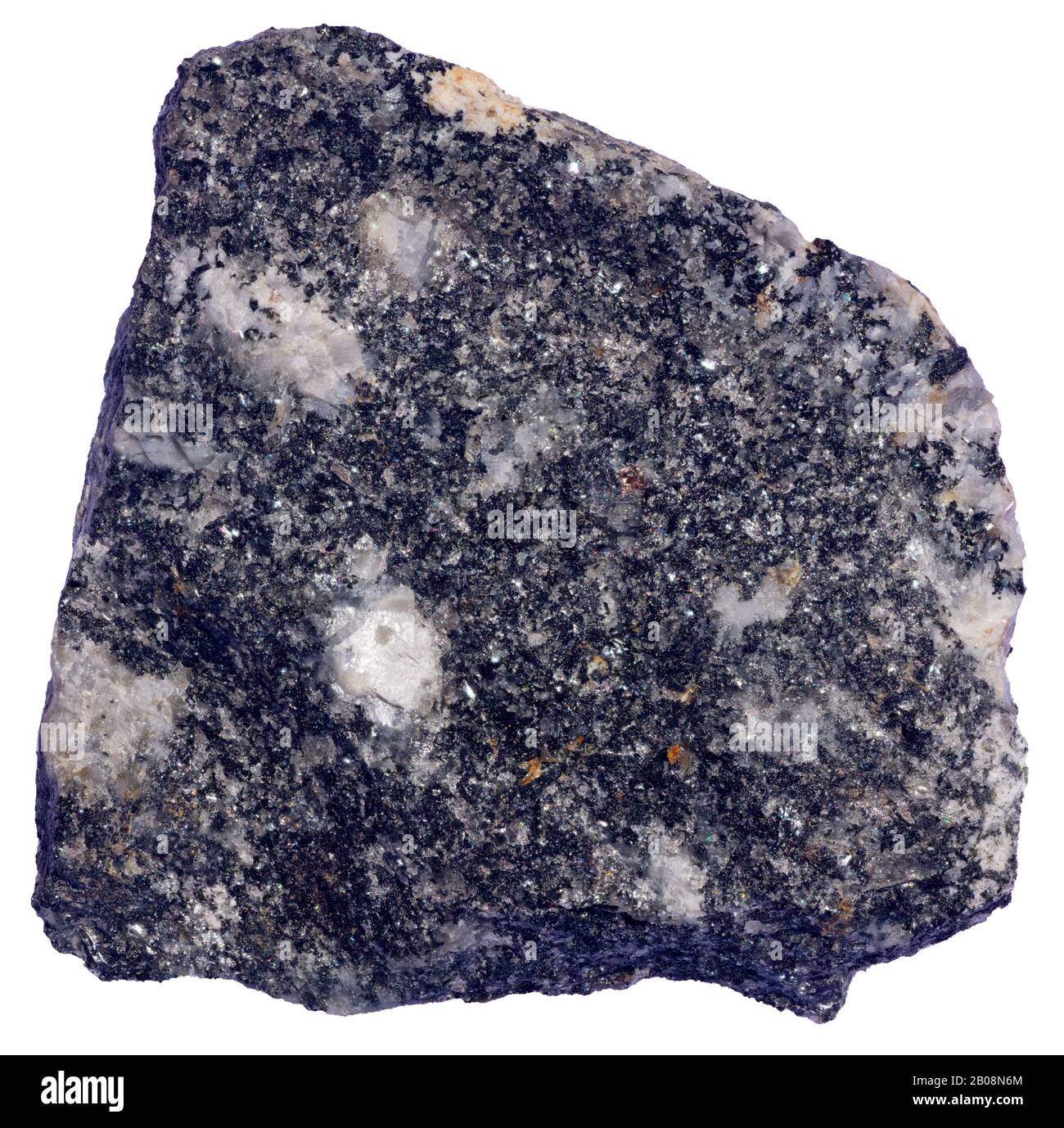 Metamorphes Sillimanit, Lanark, Ontario Sillimanit ist ein aluminosilikathaltiges Mineral, das typischerweise als Fasermassen auftritt, häufig in Schist oder Gneis Stockfoto