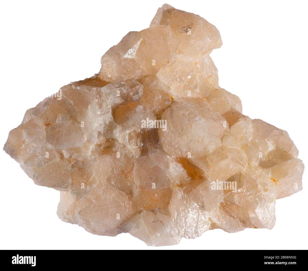 Strontianit, Renfrew, Ontario Strontianit, ein Strontiumcarbonatmineral (SrCO3), das die ursprüngliche und wichtigste Quelle von Strontium ist. Stockfoto