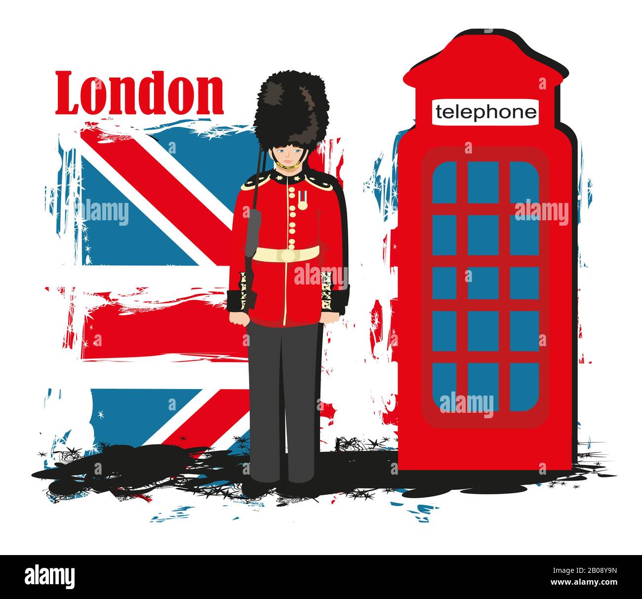 Grunge Banner mit London Stockfoto