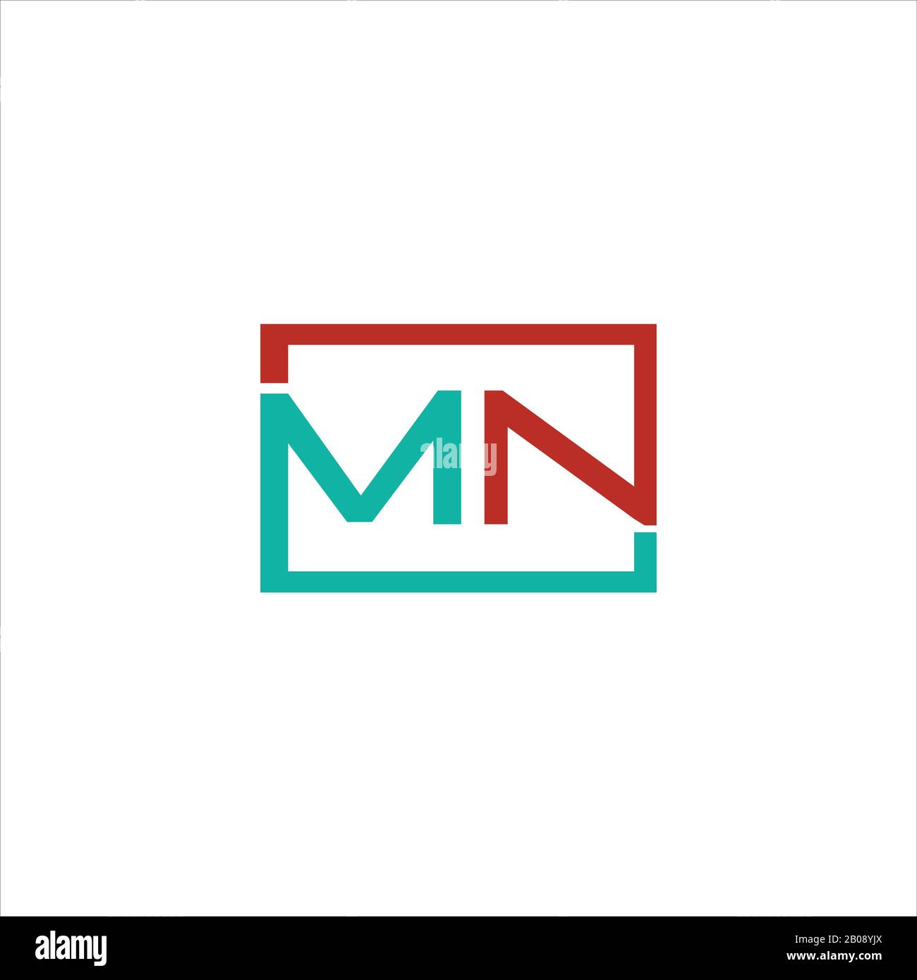Vorlage für das Vektor-Design mit Anfangsbuchstaben MN oder nm-Logo Stock Vektor