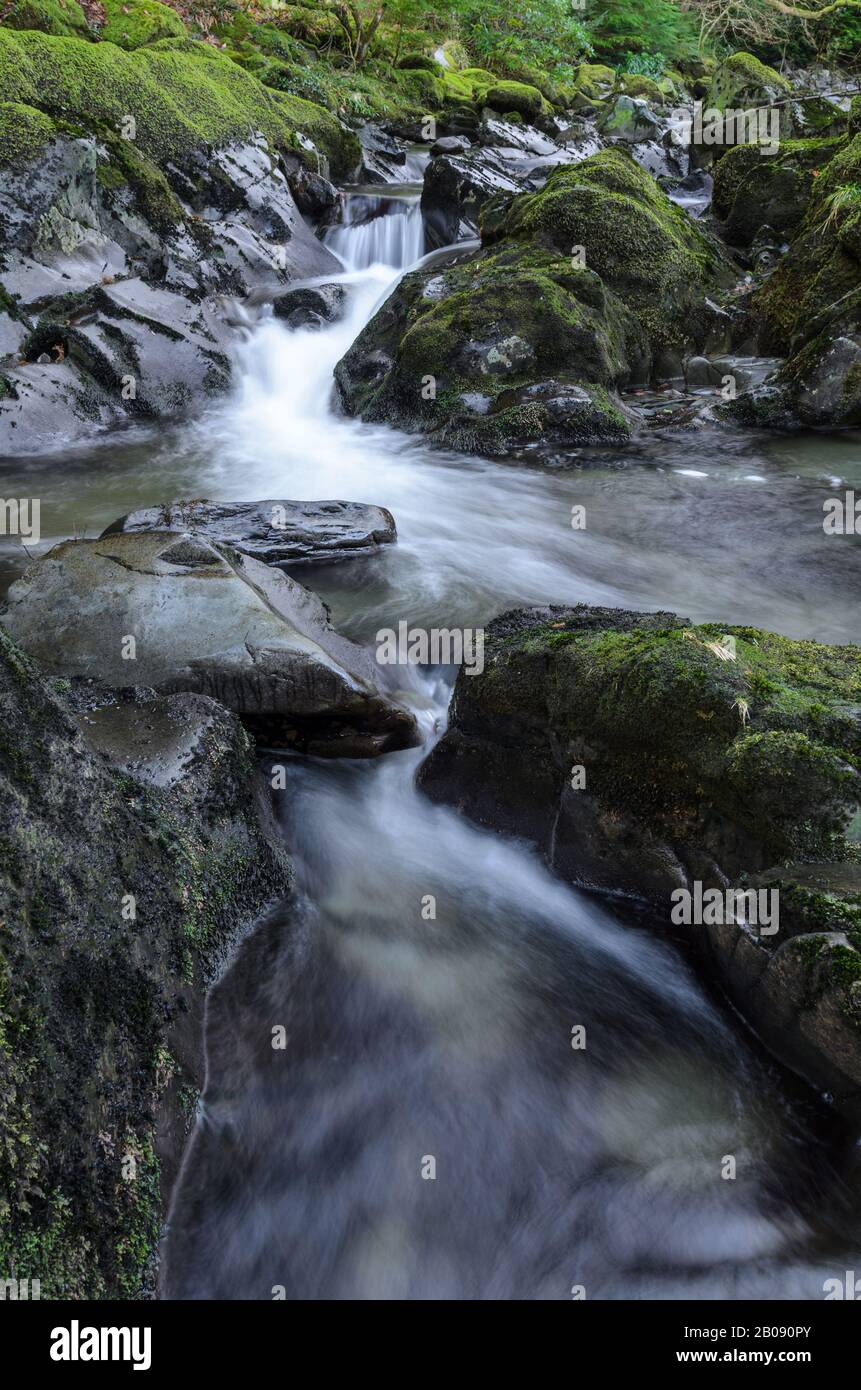 Afon Colwyn in Beddgelert, Wales im Snowdonia National Park im Vereinigten Königreich Stockfoto