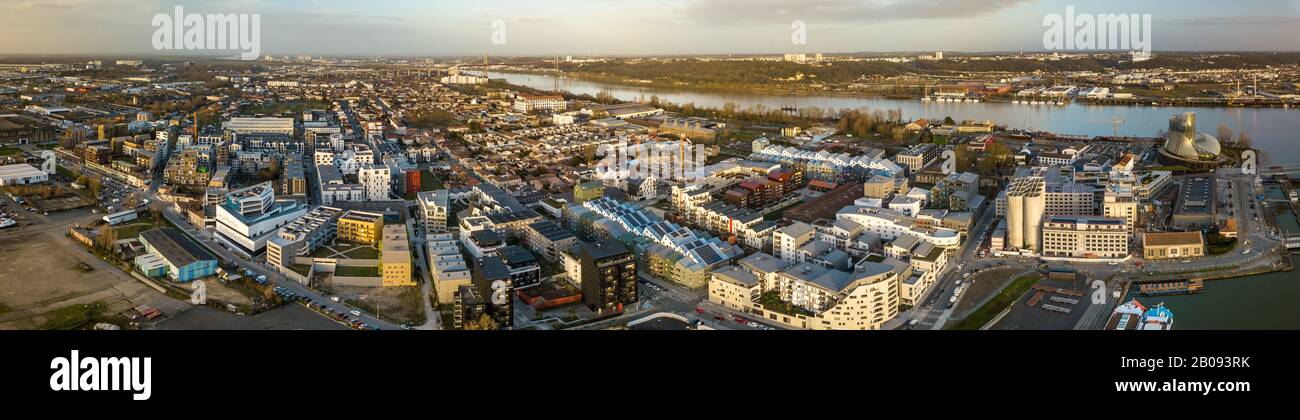 Gironde, Bordeaux, District Flood Basin, Luftbild Stockfoto