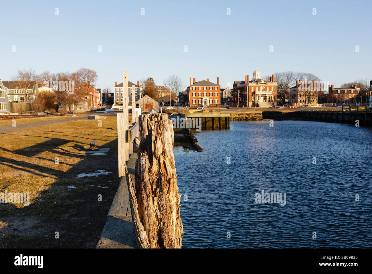 Salem Maritime National Historic Site aus Derby Wharf in Salem, Massachusetts, USA. Stockfoto