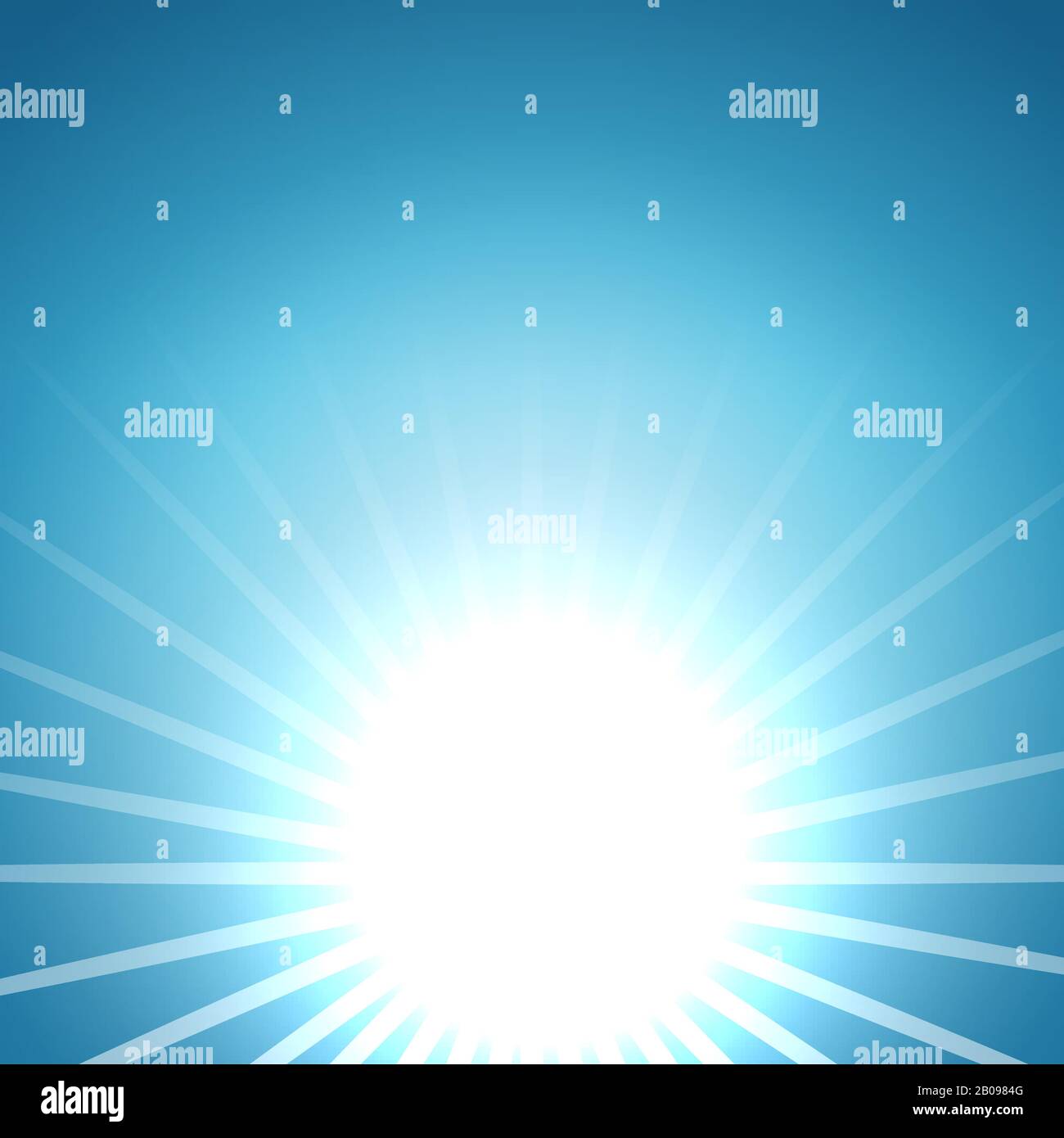 Abstrakter Vektor aufsteigender Sonnenhintergrund. Sommerliche Illustration mit heißer Morgenkulisse Stock Vektor
