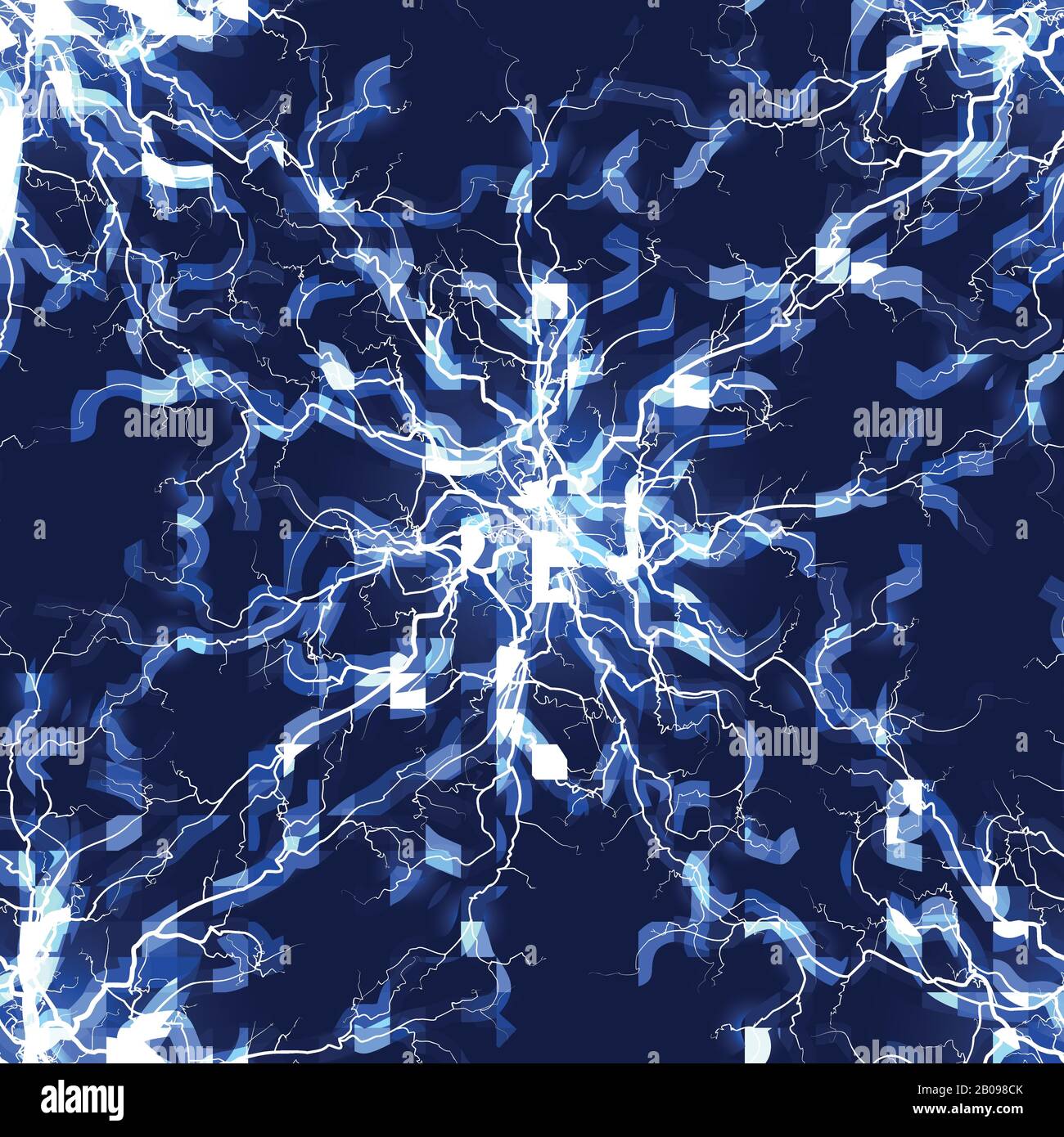 Blitzfreies Muster mit elektrischem blauem Vektor. Hintergrund mit blitzblauer Blitzabbildung Stock Vektor