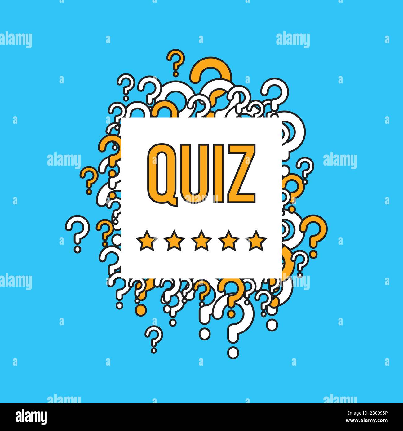 Hintergrund des Testvektors mit Fragezeichen. Quizkonzept Banner, Test Quiz mit Fragenabbildung Stock Vektor
