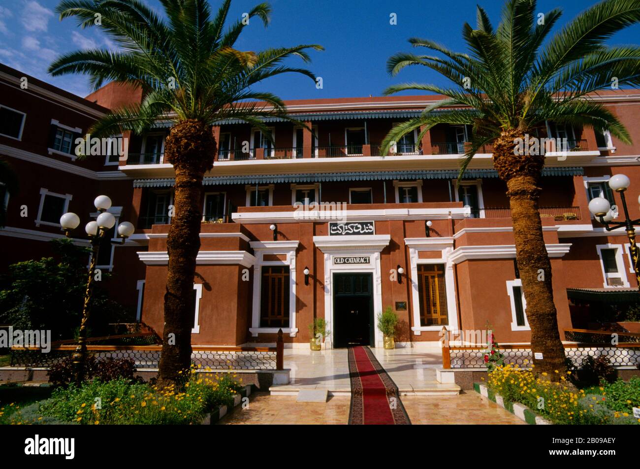 ÄGYPTEN, ASSUAN, EINTRITT IN DAS ALTE KATARAKT-HOTEL Stockfoto
