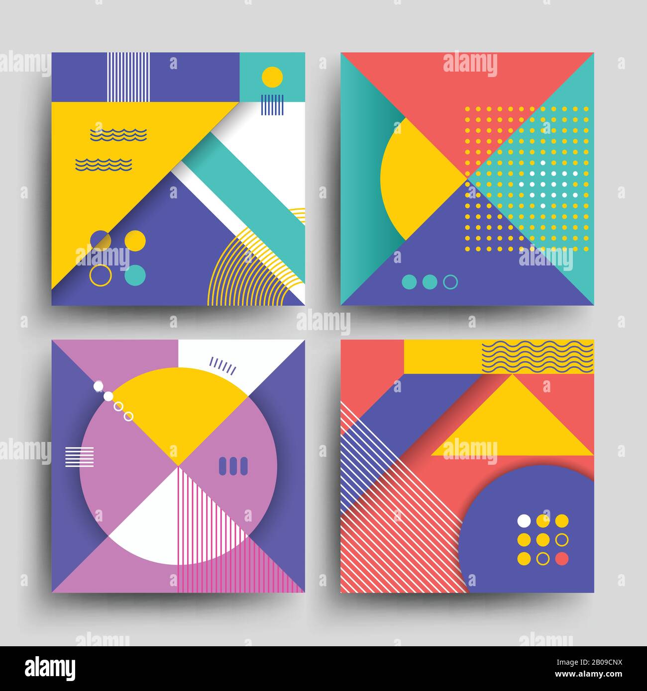 Retro-Muster mit abstrakten einfachen geometrischen Formen Vektordesign für Cover, Plakate, Plakate, Flyer und Banner. Vintage-Banner in Retro-Farbe mit Hintergrund in Vintage-Stil-Illustration Stock Vektor