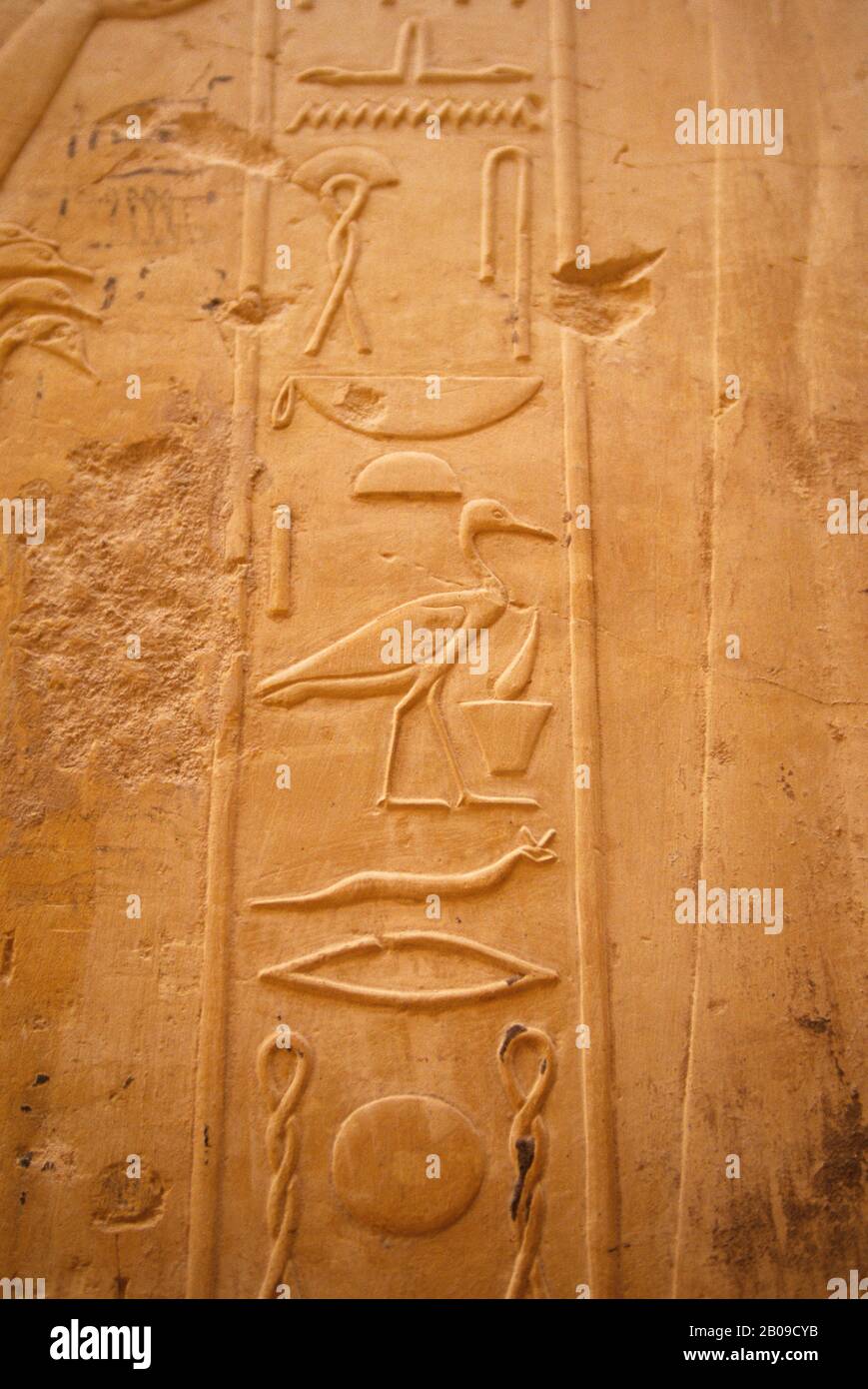 ÄGYPTEN, IN DER NÄHE VON LUXOR, TAL DER ADLIGEN, GRAB VON RAMOSE, HIEROGLYPHEN Stockfoto