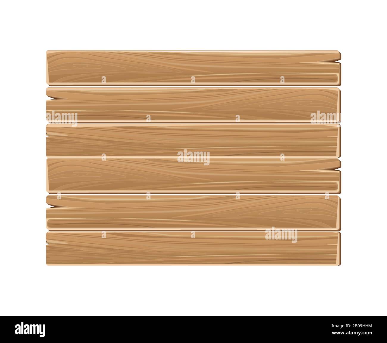 Holz-Rohling-Schilderbohlen sind isoliert auf weiß. Leere Reklametafeln Stock Vektor