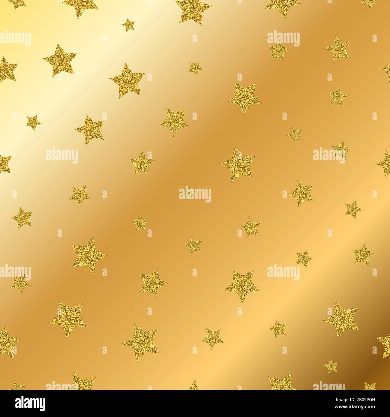 Vector Golden Glitter Stars nahtloses Muster. Abstrakte Konfetti-Design-Illustration Stock Vektor