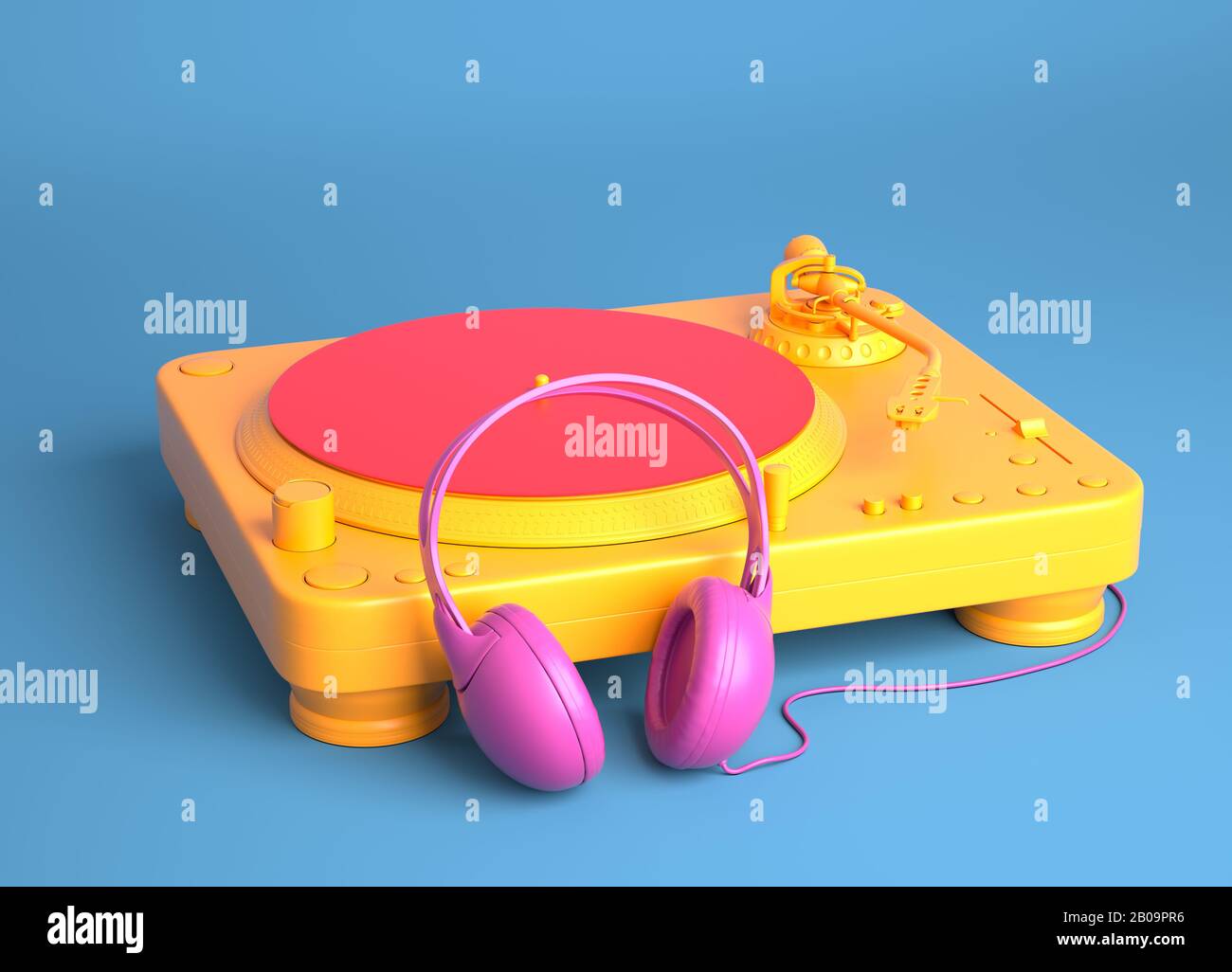 Player und Kopfhörer aufnehmen. 3D-Abbildung Stockfoto
