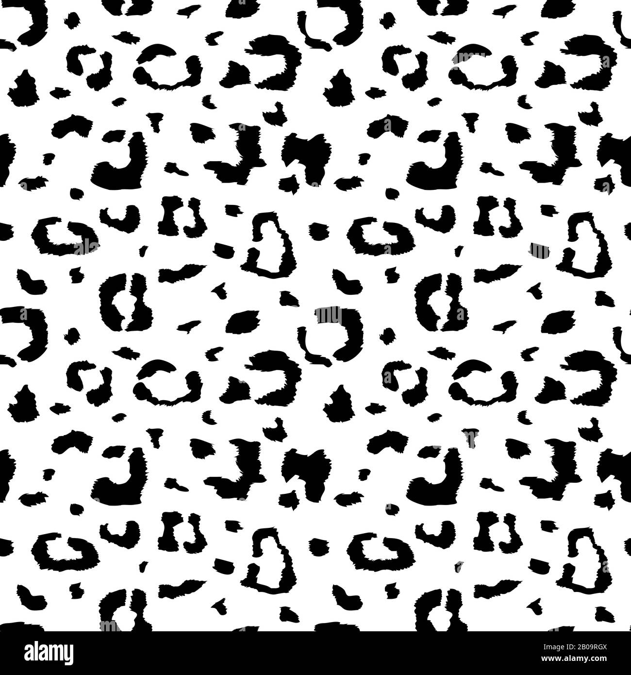 Wilder Leopardenhautvektor schwarz-weiß, nahtloses Muster für afrika-style-Stoff, Safari-Dekoration. Illustration von modischen Leopardenmustern, schwarzem Punkt oder Spritzpattenmuster Stock Vektor