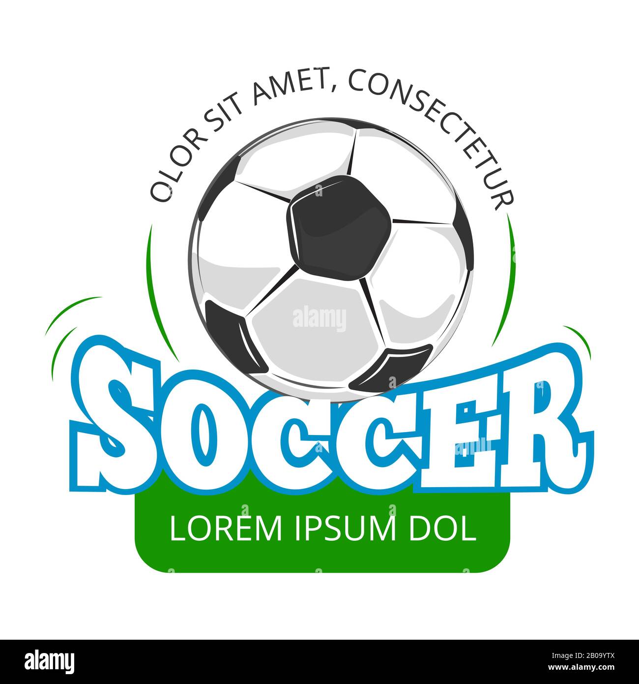 Fußball, Fußball-Club Vector-Logo, Badge-Vorlage. Label für Sport League Illustration Stock Vektor