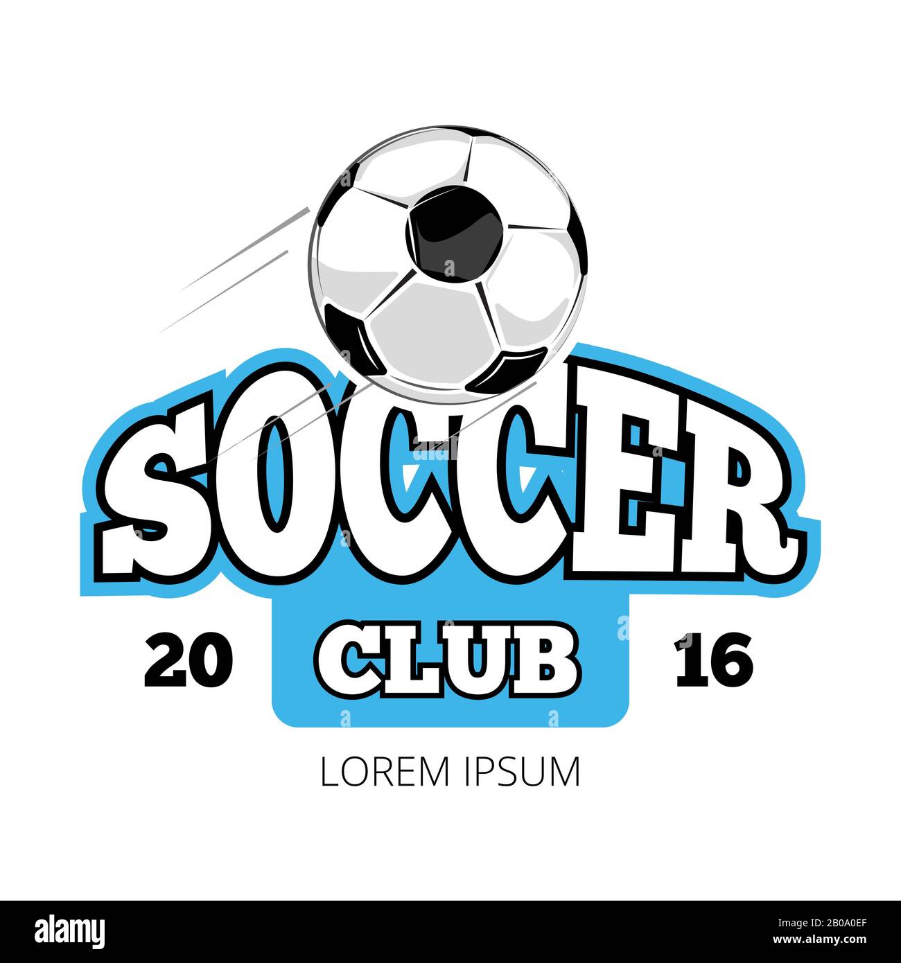 FC Club Vector Logo Vorlage isolierter weißer Hintergrund. Abbildung: Sportfußballabzeichen Stock Vektor