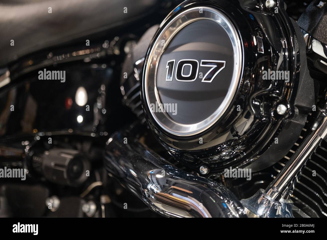 107 Aufnahme Von Hypercharger Harley-Davidson Lesen Von Berkshire England Stockfoto