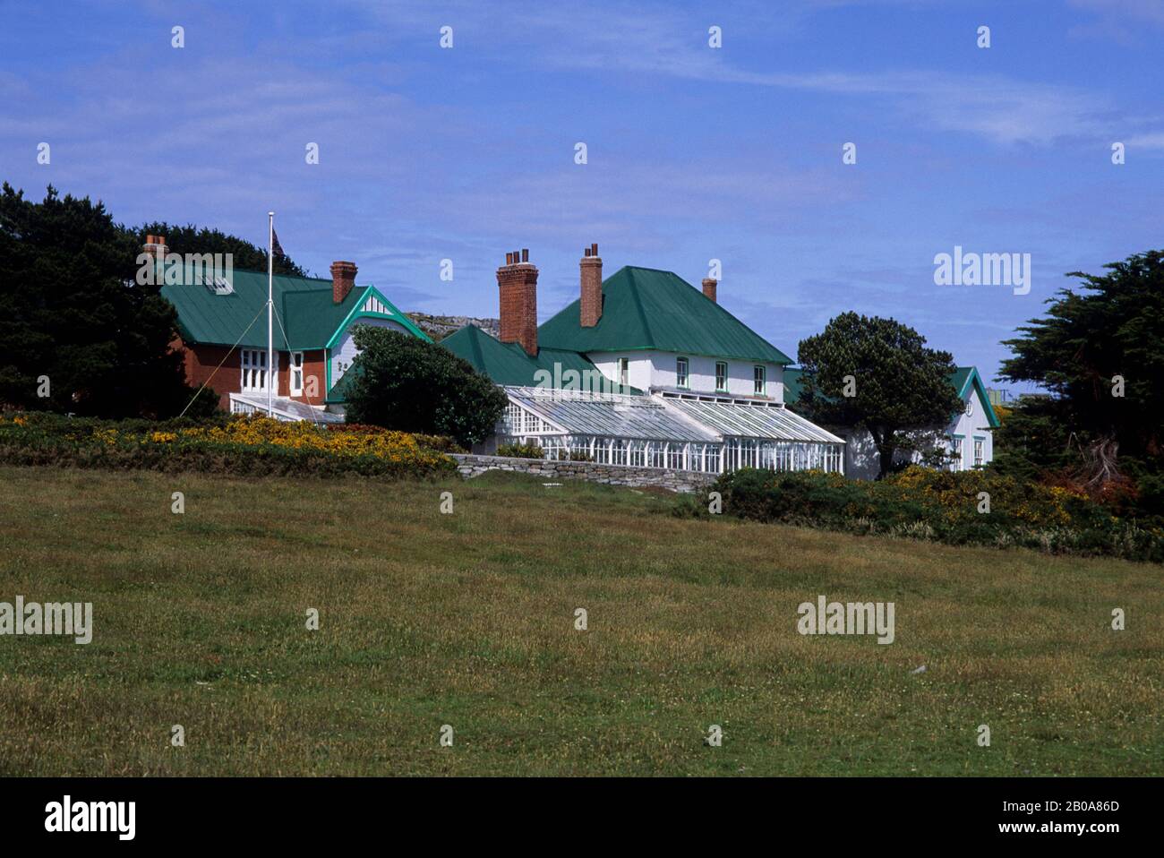 FALKLAND ISLANDS, PORT STANLEY, GOUVERNEURS-VILLA Stockfoto