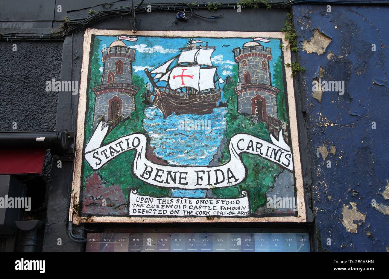 Old Castle Memorial Plaque in Cork Stockfoto