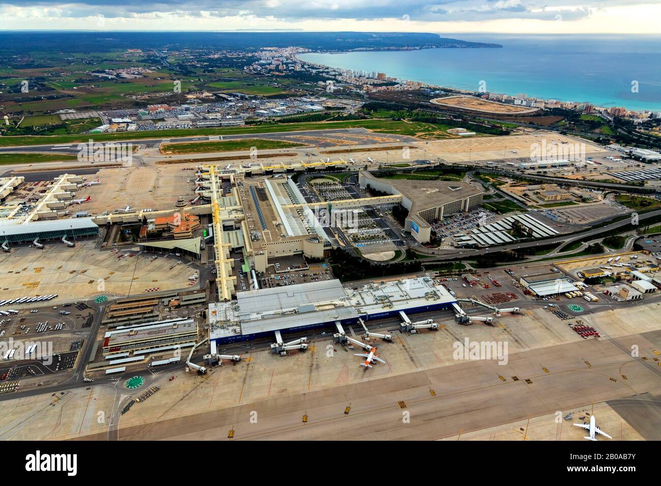 Aeroport de Palma de Mallorca, 09.01.2020, Luftbild, Spanien, Balearen, Mallorca, Palma Stockfoto