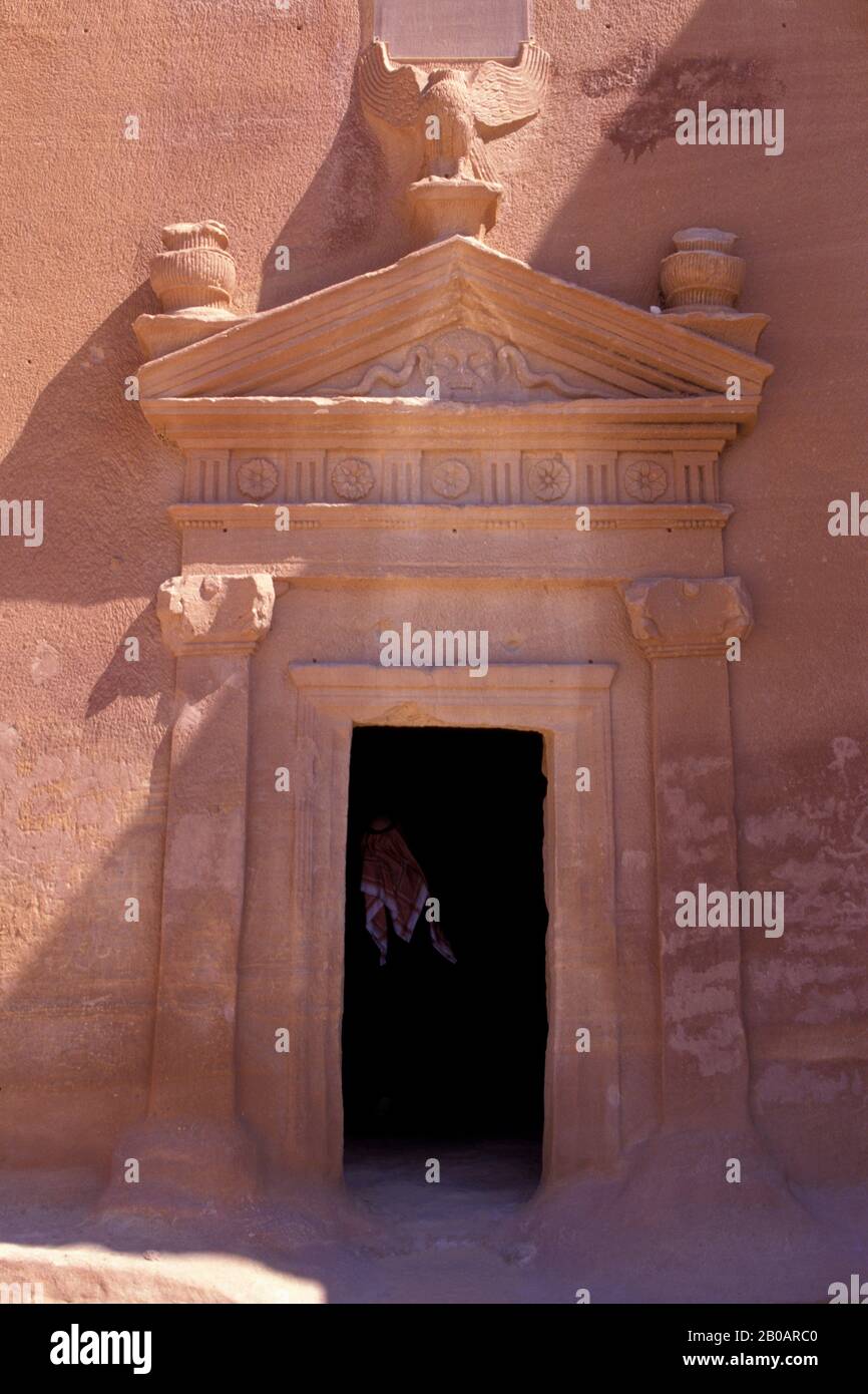 SAUDI ARABIEN, MADAIN SALEH, NABATAEANS TOMBS (100 V. CHR. BIS 76 N. CHR.), DETAILS Stockfoto