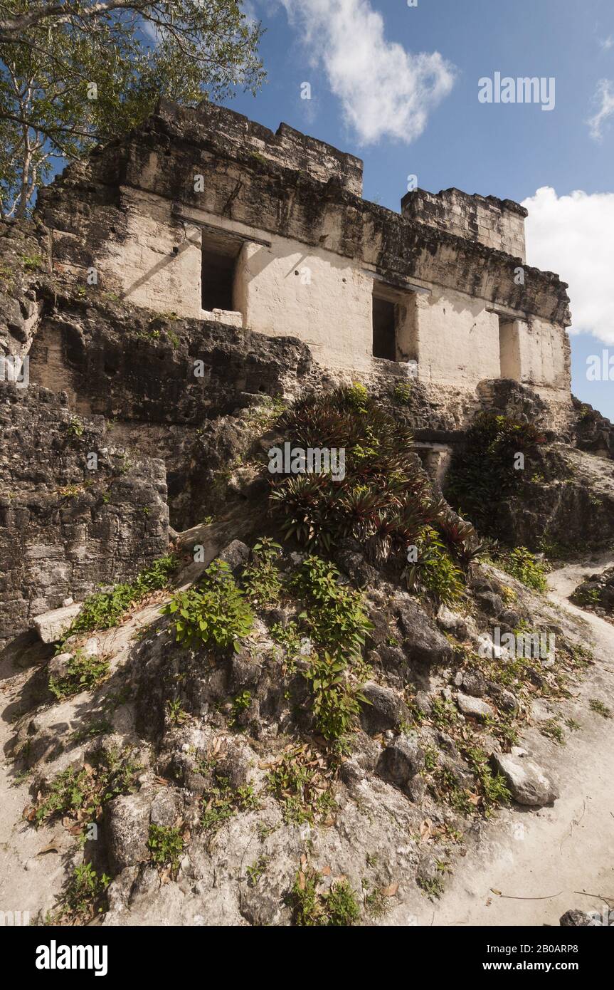 Guatemala, Tikal-Nationalpark, Central Akropolis, Ruinen; UNESCO-Weltkulturerbe Stockfoto