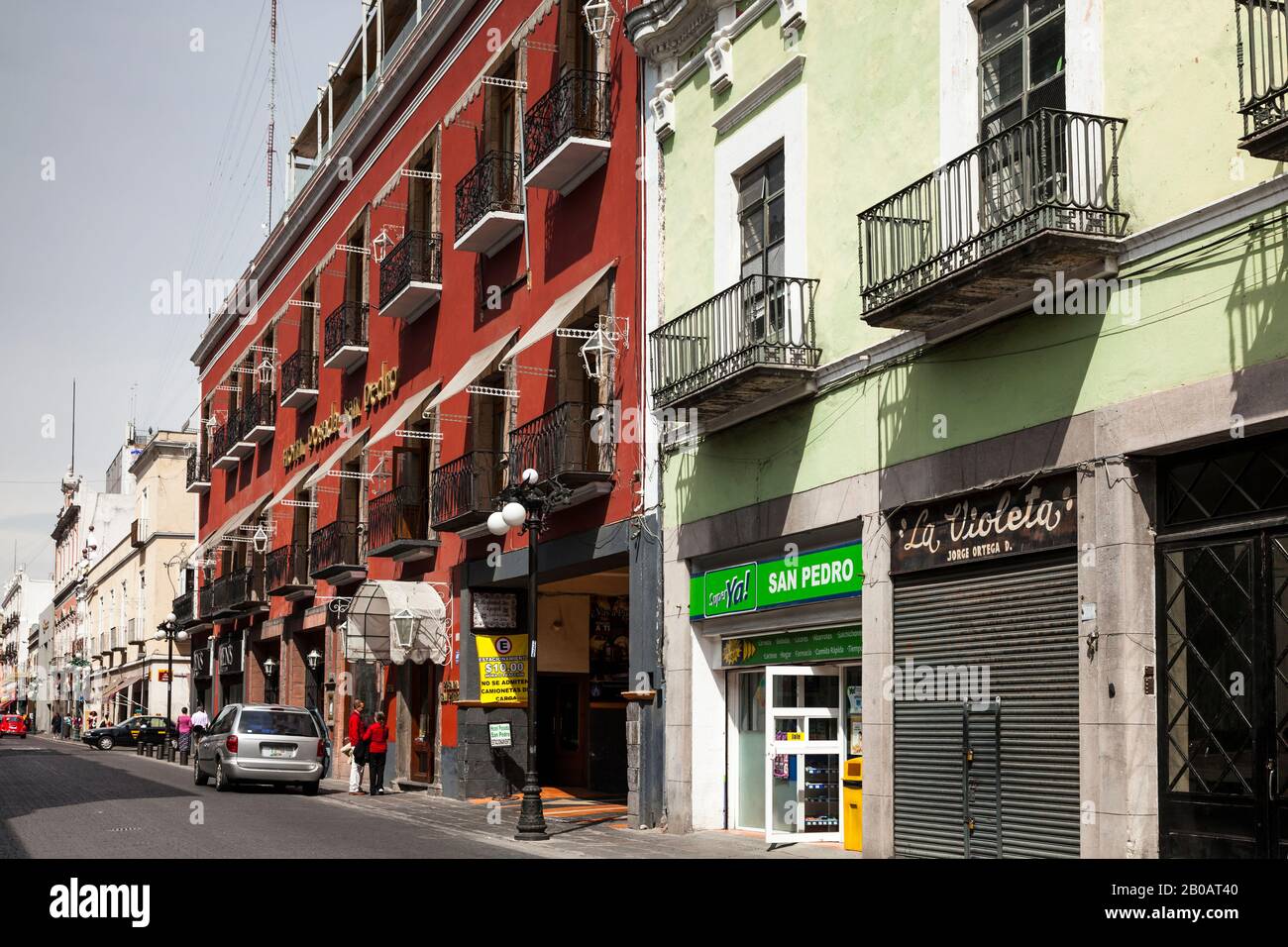 Schöne Gebäude im Historischen Zentrum von Puebla, Puebla, Mexiko, Mittelamerika Stockfoto