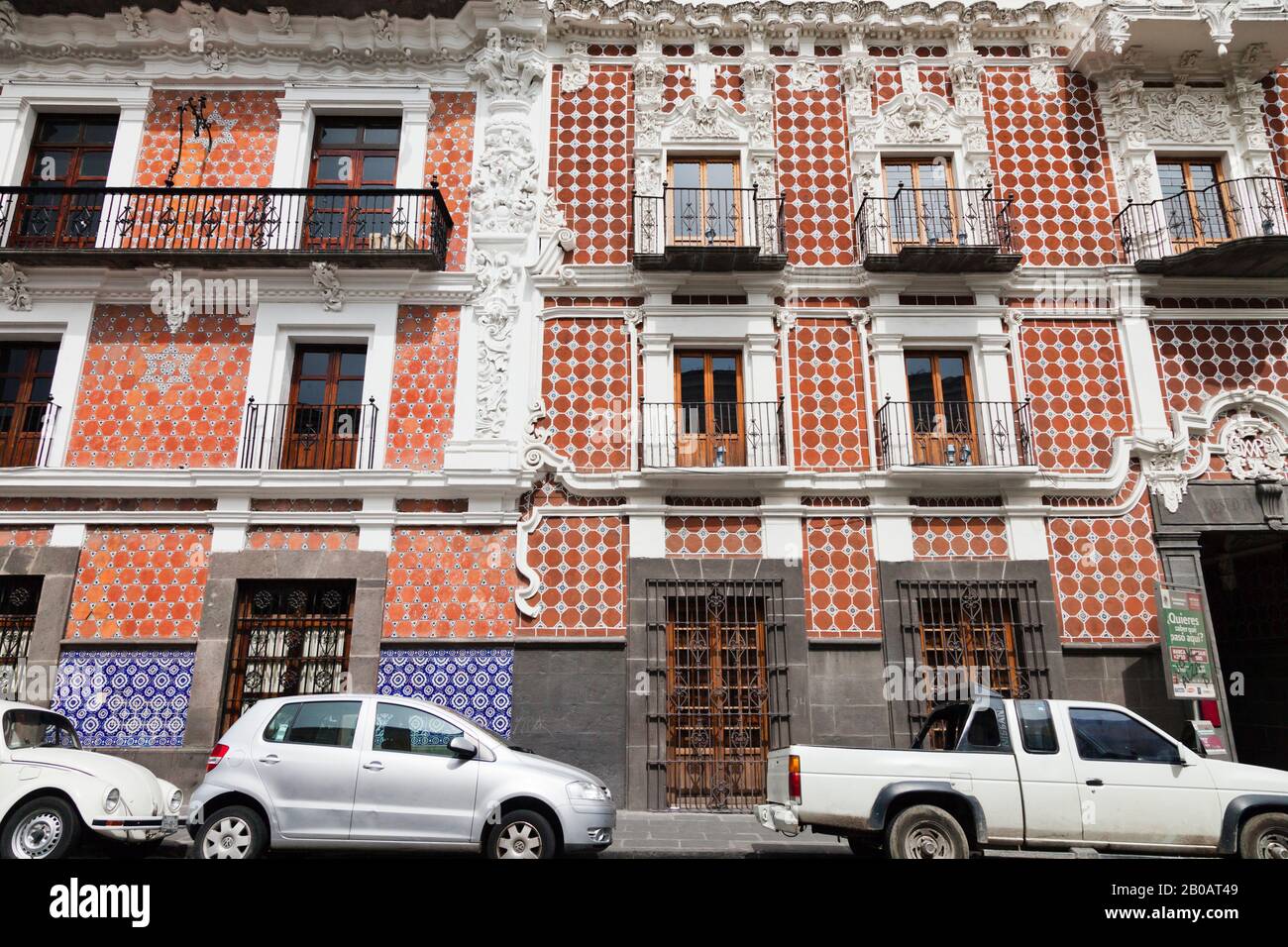 Schöne Gebäude im Historischen Zentrum von Puebla, Puebla, Mexiko, Mittelamerika Stockfoto