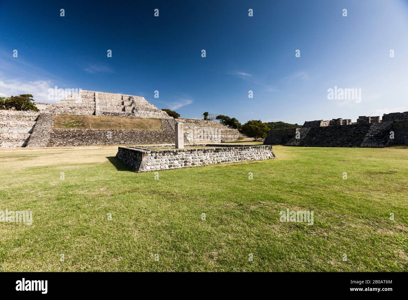 Grand Plaza von Xochicalco archäologische Stätte, Morelos, Mexiko, Mittelamerika Stockfoto