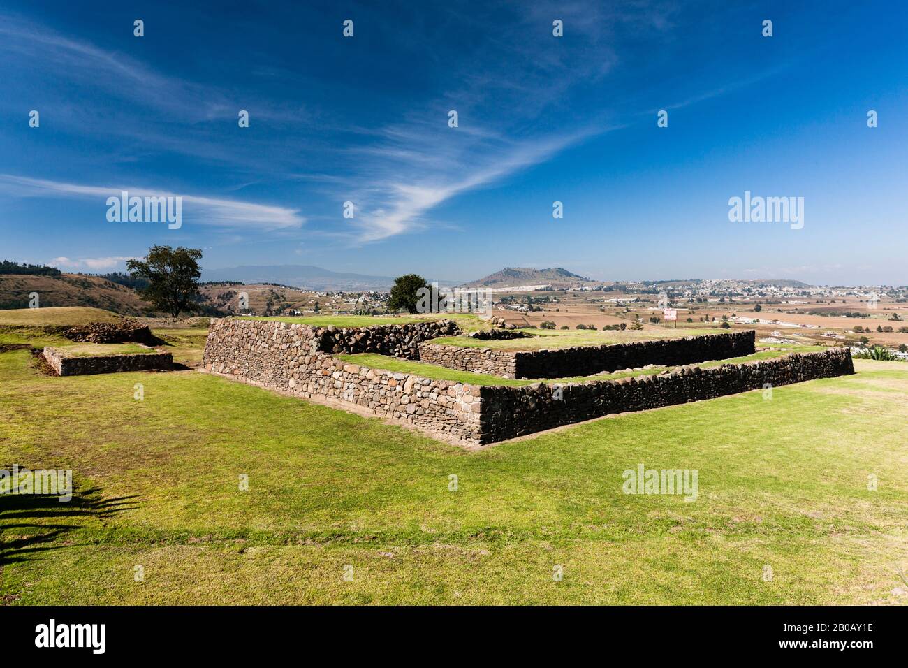 Archäologische Stätte Calixtlahuaca, Bundesstaat Mexiko, Mexiko, Mittelamerika Stockfoto