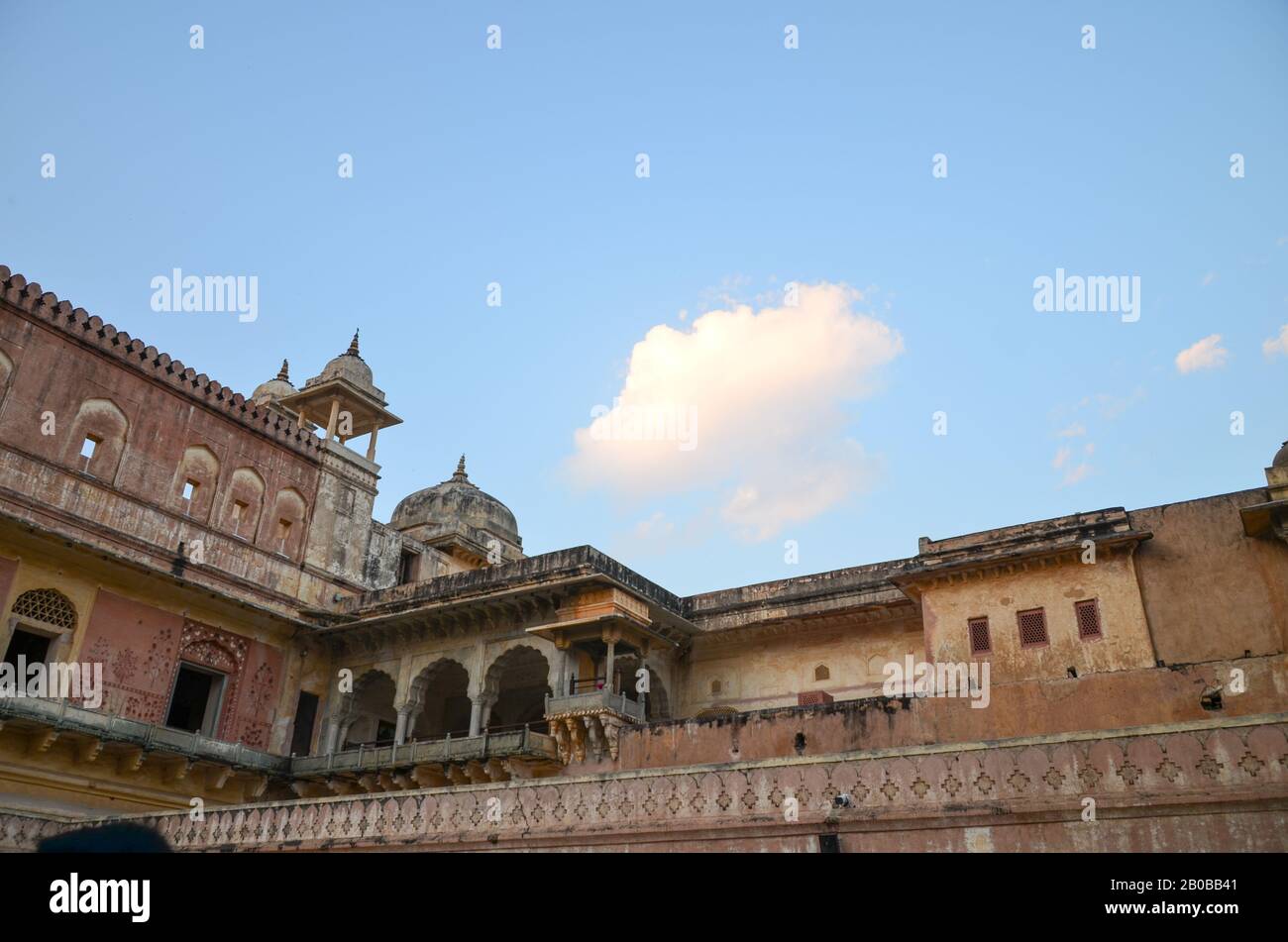 Architektonische Schönheit des Amer Palace (Bernsteinpalast), Jaipur, Rajasthan, Indien Stockfoto