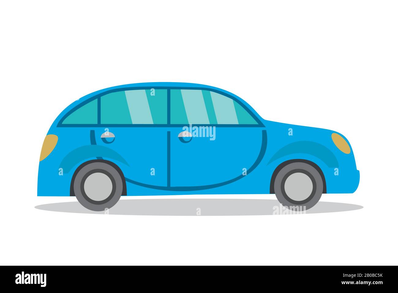 Cartoon-Auto, isoliert auf weißem Hintergrund, flache Vektorgrafiken Stock Vektor