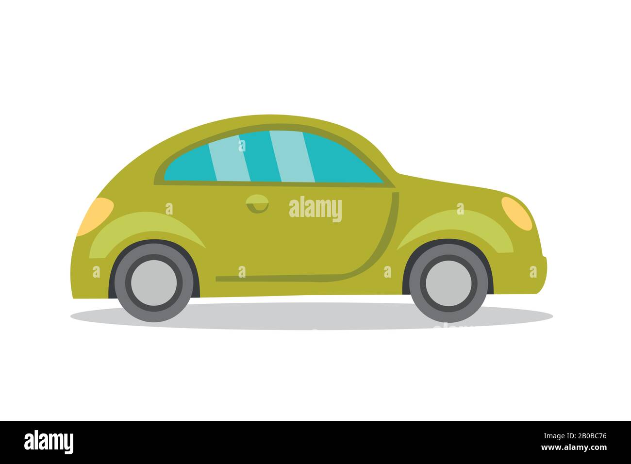 Cartoon-Auto, isoliert auf weißem Hintergrund, flache Vektorgrafiken Stock Vektor