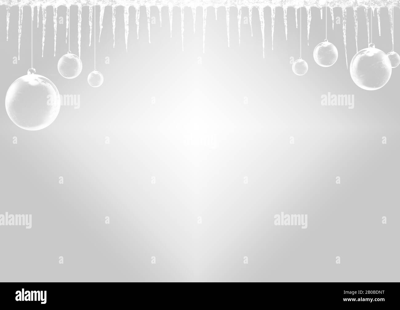 Hintergrund der Verlaufsblau-leeren Papiervorlage mit Wintericikelrand Stockfoto