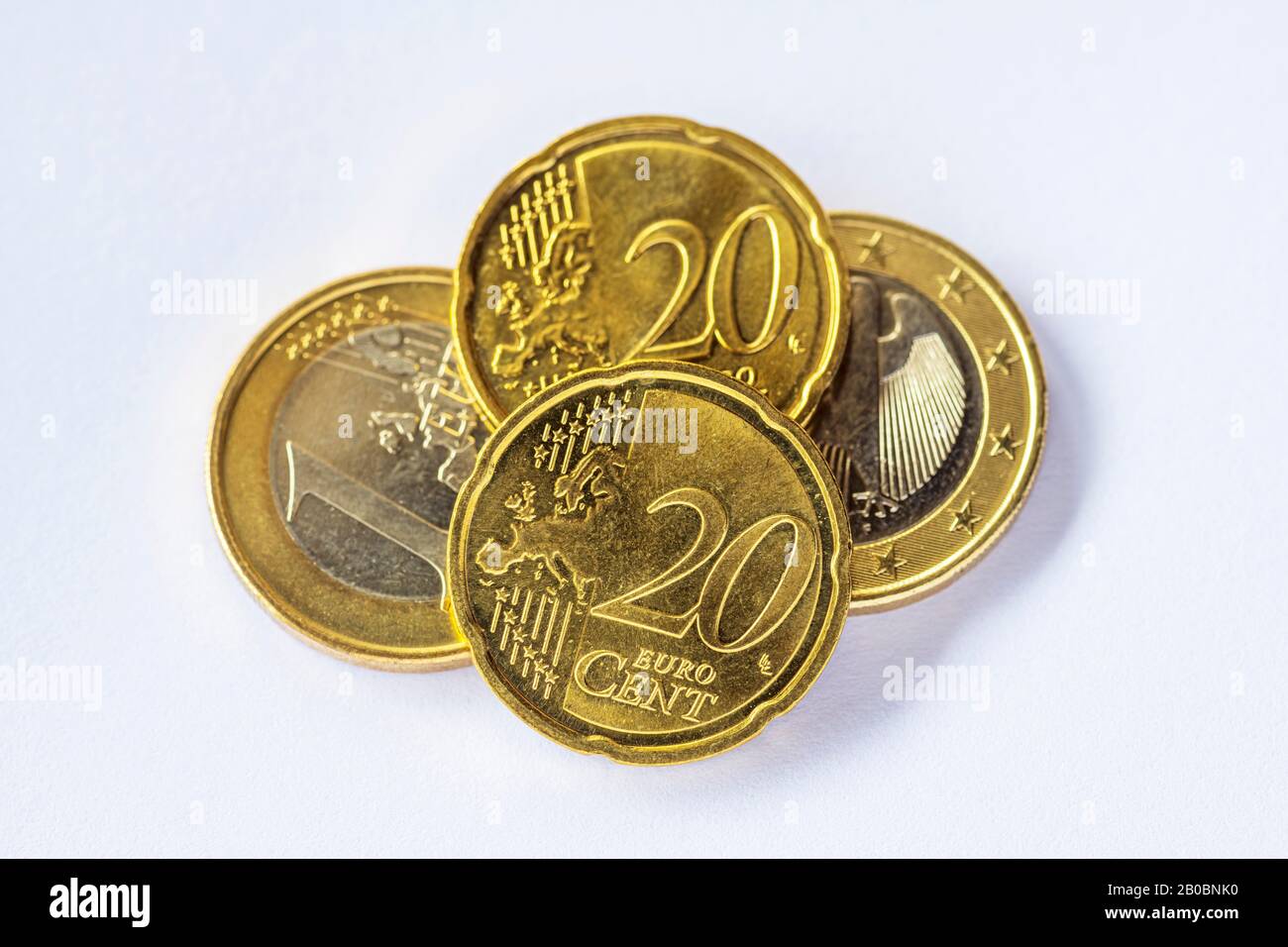 Euro-Münzen, Clipping, Deutschland Stockfoto