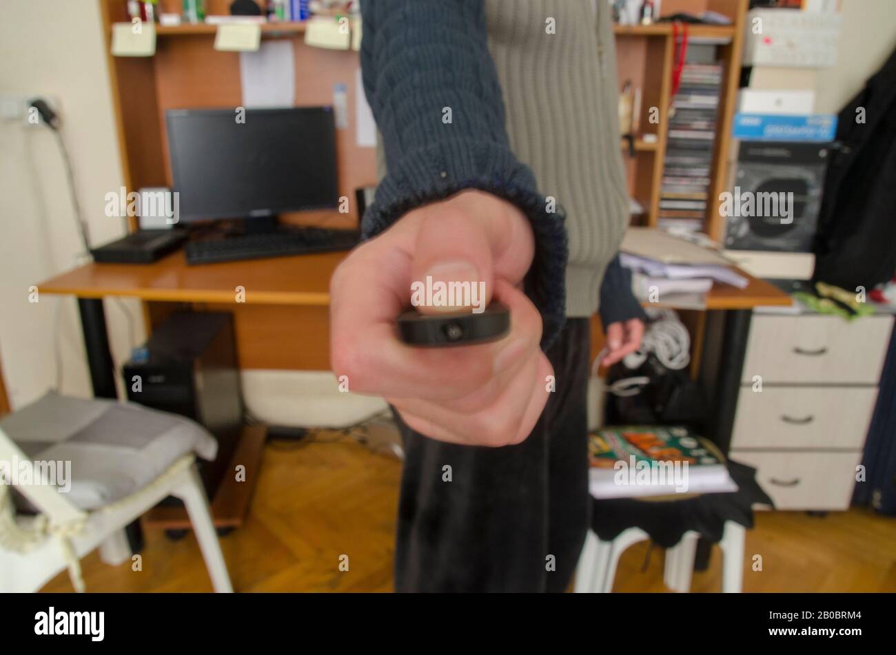 Drücken Sie die Taste Stockfoto