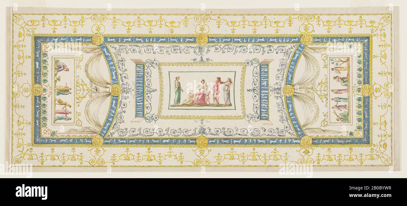 George Richardson, Design for a Ceiling, n.d., Stift und Tinte, Aquarell auf Papier, 18 1/2 Zoll x 8 Zoll (46,99 cm x 20,32 cm) Stockfoto