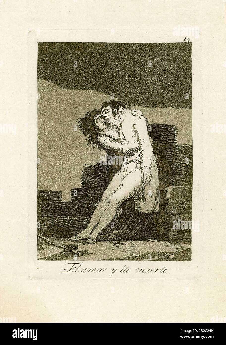 Francisco José, y Lucientes de Goya, El Amor y la Muerte (Liebe und Tod), 177-1798, Radierung und Aquatint auf Papier, 12 3/16 Zoll x 8 1/8 Zoll (30,9 cm x 20,6 cm) Stockfoto